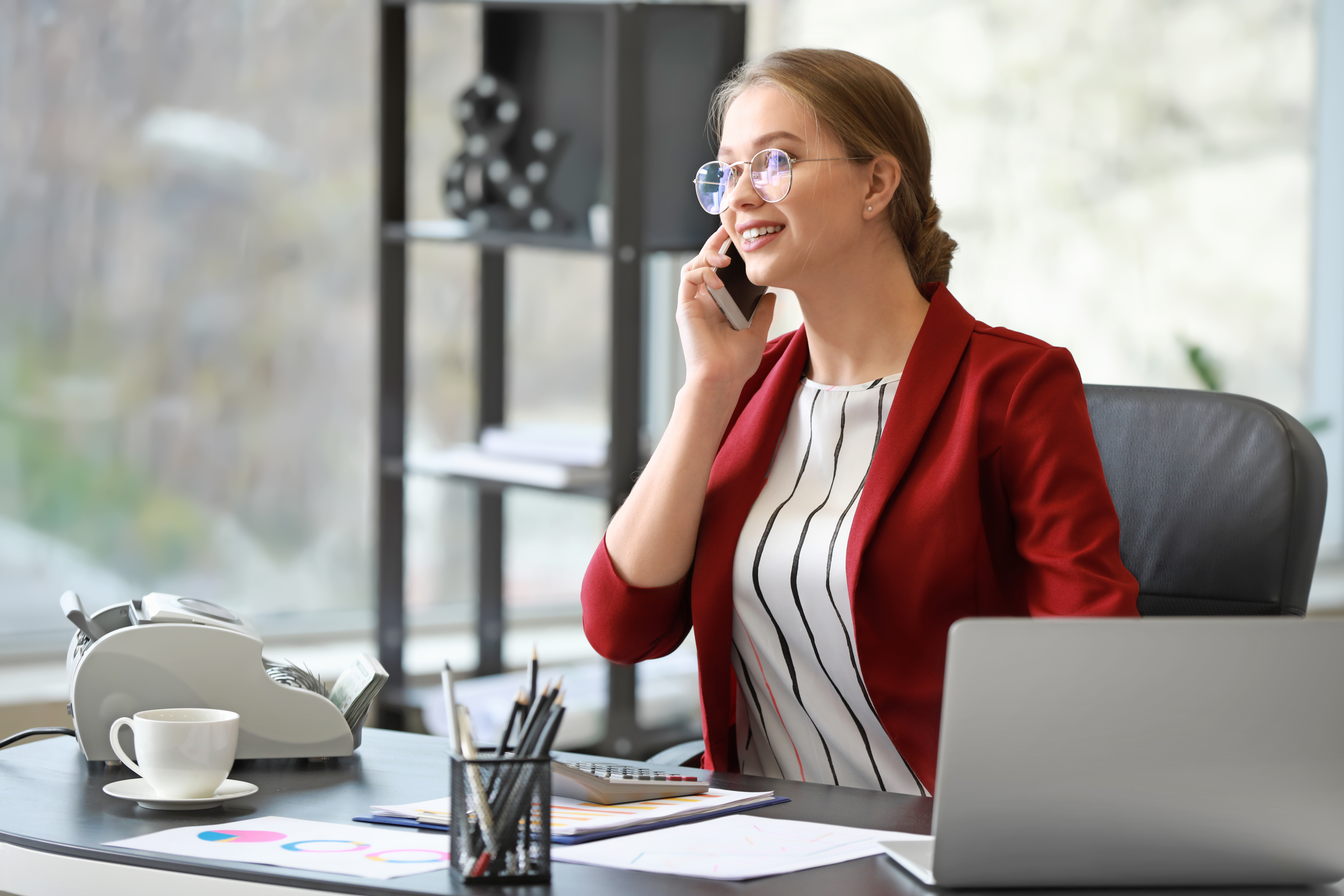 Office worker on the phone